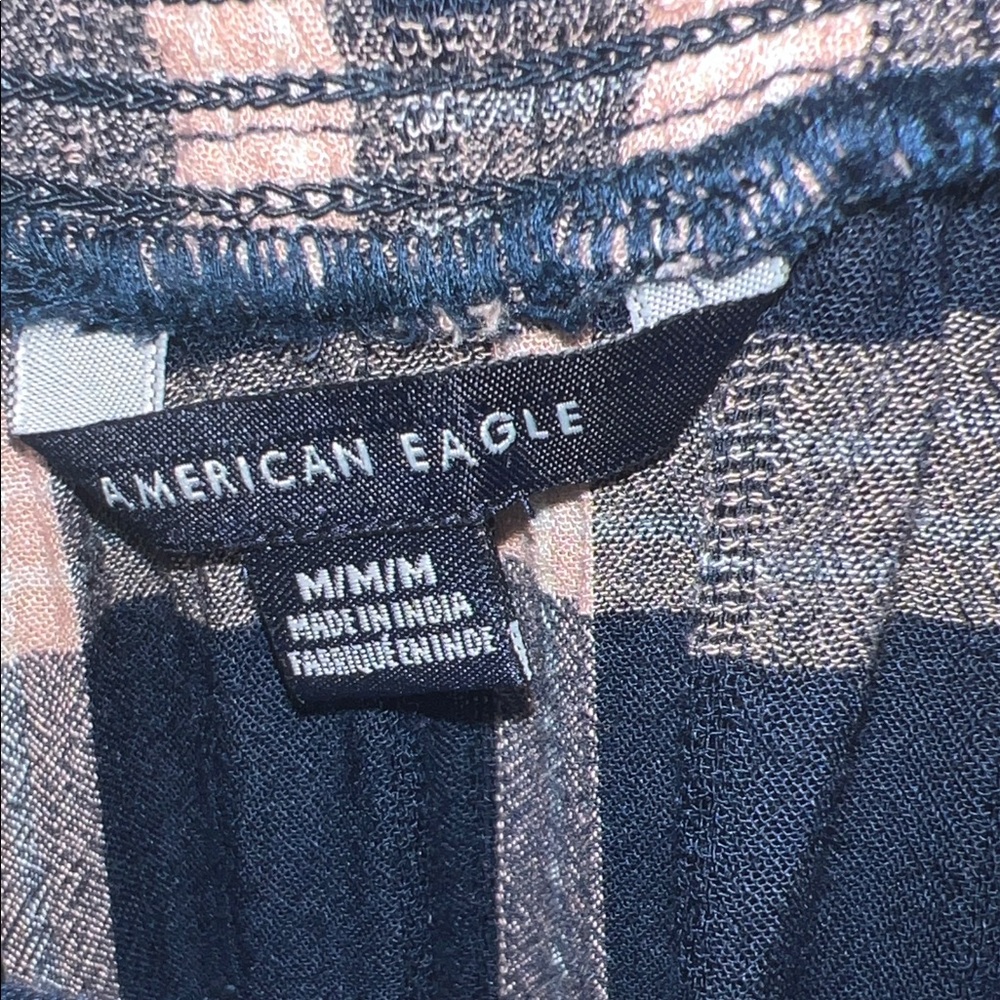 American Eagle Outfitters Blue and White Checkered Blouse - Picture 2 of 9